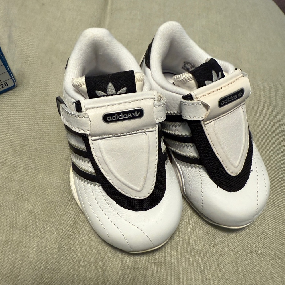 Adidas Kids White and Black Sneakers